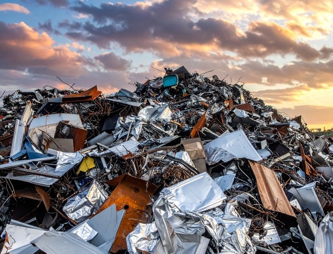 Scrap aluminum materials used in recycling and quality verification testing process